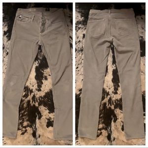 AG Jeans The Stevie Slim Straight Gray Corduroy Jeans from Anthropologie
